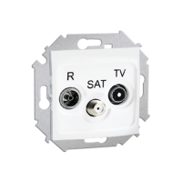 Gniazdo antenowe R-TV-SAT przelotowe (moduł) biały 1591467-030 Simon 15 | 1591467-030 Kontakt Simon