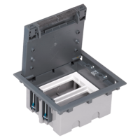 Puszka podłogowa S500 2-modułowa, 4x K45, gł. 93mm, szary 52050102-035 Simon Connect | 52050102-035 Kontakt Simon