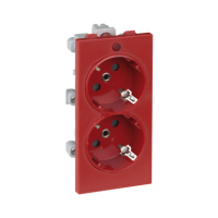 Gniazdo podwójne CIMA Schuko 2x230V 16A, czerwony S1/6 Simon Connect | S1/6 Kontakt Simon