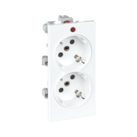 Gniazdo podwójne CIMA Schuko 2x230V 16A, czysta biel S1/9 Simon Connect | S1/9 Kontakt Simon