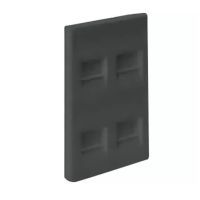 Płytka CIMA, 4xRJ z osłonami, skośna, do adapterów MD, szary grafit S80C/14 Simon Connect | S80C/14 Kontakt Simon