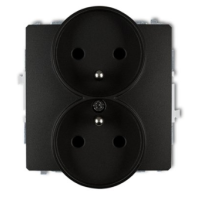Element centralny do gniazda podwójnego z/u z zabezpieczeniem przed dziećmi, Czarny mat, LOGUS 90 | 90656MPM Efapel
