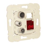 Gniazdo antenowe satelitarne z RJ45 kat. 6 z miejscem na moduł światłowodowy, mechanizm, MEC 21 | 21544 Efapel