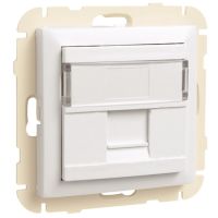 Płytka nośna z elementem centralnym do gniazda telefon/komputer pojedynczego, perłowy | 90441SPE Efapel