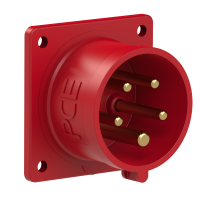 Wtyczka tablicowa prosta 16A 3P+Z+N 400V 50/60Hz 6h IP44 kołnierz 70x70 | 615-6 PCE