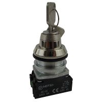 Przycisk sterowniczy zamkowy 0-1 NEF30-BXY, metalowy, pod otwór Fi-30mm, styki 2NO | W0-NEF30-B XY Promet