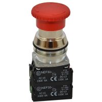 Przycisk sterowniczy STOPU awaryjnego NEF30-DRp2X2Y , pod otwór Fi-30mm, styki 2NO+2NC, czerwony | W0-NEF30-DRP 2X2Y C Promet