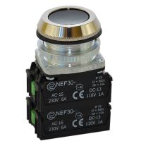 Przycisk sterowniczy kryty NEF30-K2X2Y, pod otwór Fi-30mm, styki 2NO+2NC, czarny | W0-NEF30-K 2X2Y S Promet