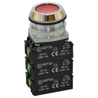 Przycisk sterowniczy kryty NEF30-K6X, pod otwór Fi-30mm, styki 6NO, czerwony | W0-NEF30-K 6X C Promet