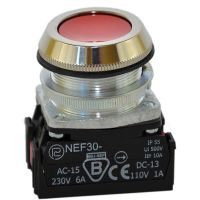 Przycisk sterowniczy kryty NEF30-KY, pod otwór Fi-30mm, styki 1NC, czerwony | W0-NEF30-K Y C Promet