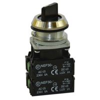 Przycisk sterowniczy pokrętny stabilny 1-0-2 NEF30-TPc2X2Y, pod otwór Fi-30mm, styki 2NO+2NC, czarny | W0-NEF30-TPC 2X2Y S Promet