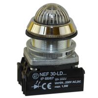 Lampka sygnalizacyjna NEF30LE 24V, Fi-30mm, żarówkowa, klosz sferyczny, okrągły, bezbarwna | W0-L-NEF30LE/24V B Promet