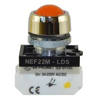 Lampka NEF22 metalowa sferyczna, błyskająca, żółta | W0-LD-NEF22MLDSB G Promet