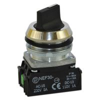 Przycisk sterowniczy NEF30-PXY, pod otwór Fi-30mm, styki 1NO+1NC, czarny | W0-NEF30-P XY S Promet