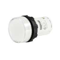 Lampka sygnalizacyjna monoblok, 230V, LED, klosz płaski, biała | T0-MBSD220B Promet