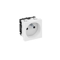 Gniazdo pojedyncze 0st, z bolcem uziemiającym 250V, 10/16A, PC, czysta biel, 9010 STD-F0 RW1 | 6120152 Obo Bettermann
