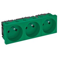 Gniazdo potrójne 0st, NF, 250V, 10/16A, PC, miętowa zieleń, 6029 STD-F0 MZGN3 | 6120196 Obo Bettermann