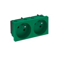 Gniazdo podwójne 33st, NF, 250V, 10/16A, PC, miętowa zieleń, 6029 STD-F3 MZGN2 | 6120246 Obo Bettermann