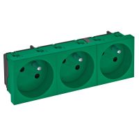 Gniazdo potrójne 33st, NF, 250V, 10/16A, PC, miętowa zieleń, 6029 STD-F3 MZGN3 | 6120266 Obo Bettermann