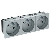 Gniazdo potrójne 33st, NF, 250V, 10/16A, PC, aluminium lakierowane STD-F3 AL3 | 6120272 Obo Bettermann