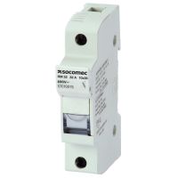 Modułowe podstawy bezpiecznikowe 2P, 100A, do wkładek cylindrycznych, 22x58 RM | 57035002 Socomec