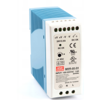 Zasilacz impulsowy 60W, 24VDC, 24-30VDC 2,5A 264VAC | MDR-60-24 Meanwell