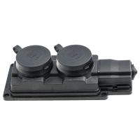 Listwa gumowa 2xgniazdo 2x2P+Z, IP44, czarna | D.3159/2 PAWBOL SPÓŁKA AKCYJN