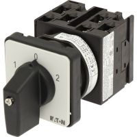 Łącznik krzywkowy 3P, 20A 6,5kW, 1-0-2, bez samopowrotu, pokrętło czarne, natablicowy, T0-3-8212/E P/T | 029353 Eaton