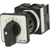 Łącznik krzywkowy 3P, 20A, 6,5kW, 2>0<1, z samopowrotem, pokrętło czarne, do wbudowania w otworze 22,3mm, T0-3-15394/EZ P/T | 074452 Eaton