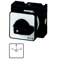 Łącznik krzywkowy 4P, 32A, 13kW, 1-0-2, bez samopowrotu, , pokrętło czarne, natablicowy, T3-4-8213/E P/T | 076075 Eaton