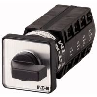 Łącznik krzywkowy 4P, 10A, 3KW, 1-2, bez samopowrotu, pokrętło czarne, natablicowy, TM-4-8223/E P/T | 089115 Eaton