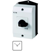 Łącznik krzywkowy 4P, 20A, 6,5kW, 1-2, bez samopowrotu, pokrętło czarne, w obudowie, T0-4-8223/I1 P/T | 207137 Eaton
