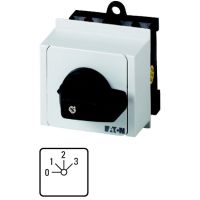 Łącznik krzywkowy 1P, 20A, 6,5kW, 0-3, bez samopowrotu, pokrętło czarne, do zabudowy modułowej, T0-2-8241/IVS P/T | 057835 Eaton