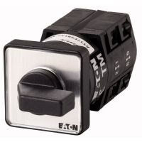 Łącznik krzywkowy 2P, 10A, 3kW, 1-0-2, bez samopowrotu, pokrętło czarne, natablicowy, TM-2-8211/E | 098607 Eaton