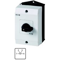 Łącznik krzywkowy 1P, 20A, 6,5kW, 1-4, bez samopowrotu, pokrętło czarne, w obudowie, T0-2-8231/I1 | 207106 Eaton