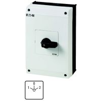 Łącznik krzywkowy 3P, 63A, 22kW, 1-0-2, bez samopowrotu, pokrętło czarne, w obudowie, T5B-3-8212/I4 P/T | 207223 Eaton