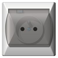 Gniazdo pojedyncze z/u, pokrywa przezroczysta 16A, IP44, białe, Akcent | GPH-1AZ/00/d Ospel