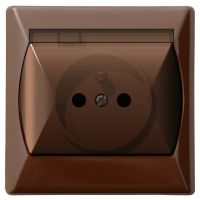 Gniazdo pojedyncze z/u, pokrywa przezroczysta 16A, IP44, zacisk gwint, brązowe, Akcent | GPH-1AZ/24/d Ospel