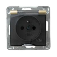 Gniazdo pojedyncze z/u, pokrywa przezroczysta 16A, IP44, złoty metalik, Impresja | GPH-1YZ/m/28/d Ospel