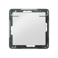 Gniazdo pojedyncze z/u, pokrywa w kolorze wyrobu 16A, IP44, białe, Impresja | GPH-1YZP/m/00/w Ospel