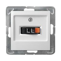 Gniazdo głośnikowe pojedyncze, przyłączalność przewodów 0,75mm2, białe, Impresja | GG-1Y/m/00 Ospel