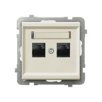 Gniazdo komputerowe podwójne, kat. 5e MMC GPK-2R/K/m/27ecru, Sonata | GPK-2R/K/m/27 Ospel
