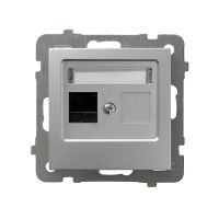 Gniazdo komputerowe pojedyncze kat.5e MMC AS srebro | GPK-1G/K/m/18 Ospel
