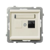 Gniazdo komputerowe pojedyncze, kat. 5e MMC, ecru, SONATA | GPK-1R/K/m/27 Ospel