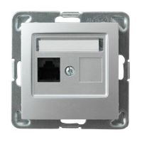Gniazdo komputerowe pojedyncze, kat. 5e MMC GPK-1Y/K/m/18 srebro, Impresja | GPK-1Y/K/m/18 Ospel
