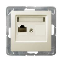 Gniazdo komputerowe pojedyncze, kat. 5e MMC, ecru, Impresja | GPK-1Y/K/m/27 Ospel