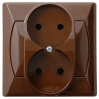 Gniazdo podwójne GP-2A/24 brązowe, Akcent | GP-2A/24 Ospel