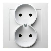 Gniazdo podwójne kompletne z ramką GP-2G/00 białe, As | GP-2G/00 Ospel