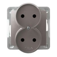 Gniazdo podwójne moduł bez ramki GP-2YR/m/23 tytan, Impresja | GP-2YR/m/23 Ospel