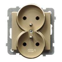 Gniazdo podwójne z/u moduł bez ramki GP-2RRZ/m/39, szampański złoty, Sonata | GP-2RRZ/m/39 Ospel